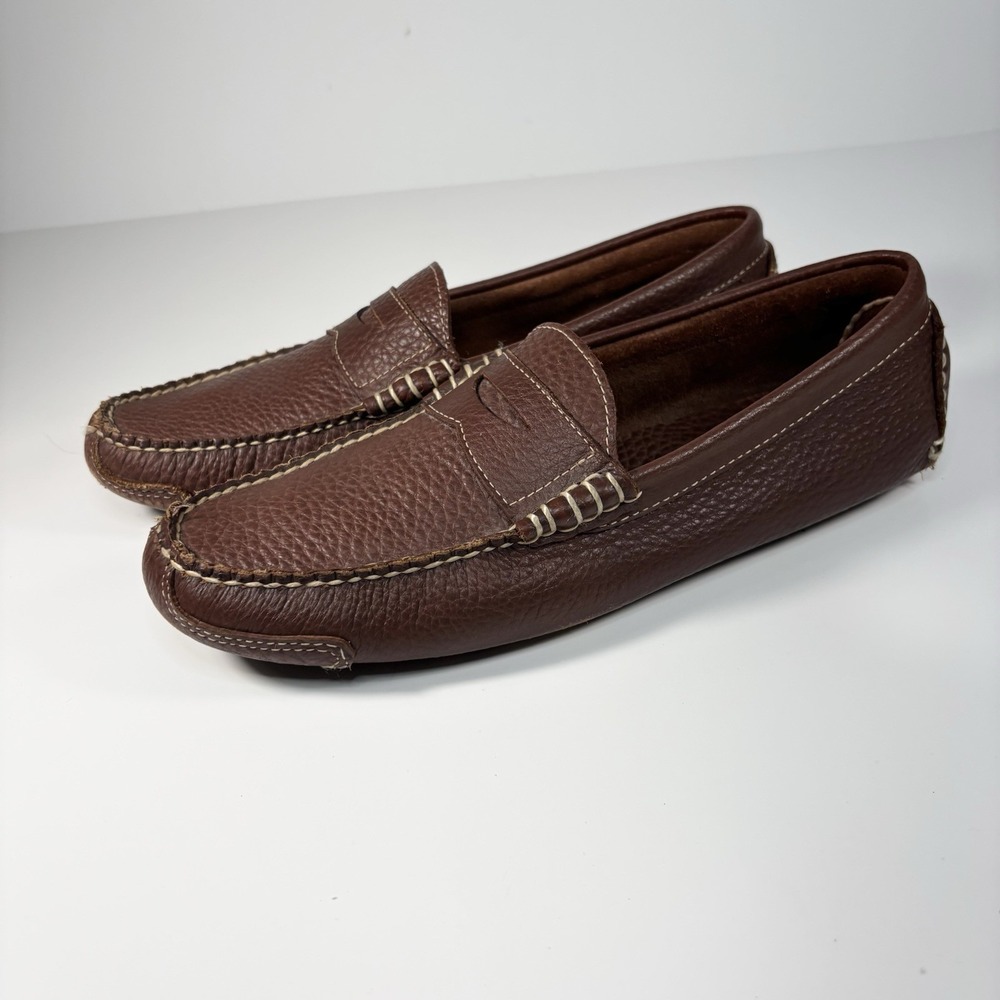 Brooks Brothers Men's Brown Pebble Grain Penny Loafer Moccasin Drivers 8.5 M